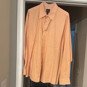 Jos. A. Bank Orange and White Casual Button Down Shirt
